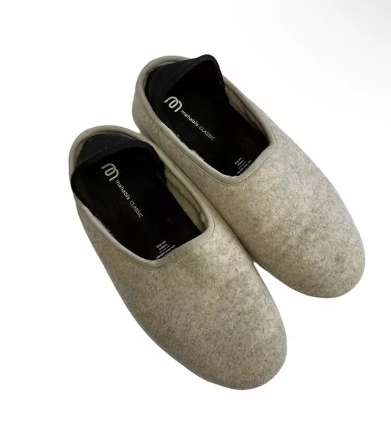 SAOLA MAHABIS Scarpa Ciabatta Lana Avena Crema Grigio Suola Gomma Scarpe 37 Taglia 6 1 2 7