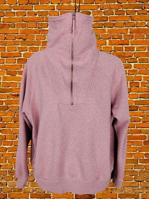 DAMEN CREW-KLEIDUNG GRÖSSE UK 10 ROSA HOCHHALS SWEATSHIRT PULLOVER TOP