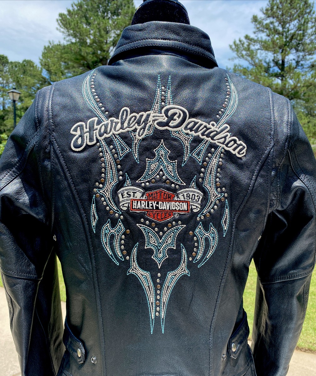 Harley Davidson Women's CASCADE Leather Jacket Turquoise Harley Davidson Women's CASCADE Leather Jacket Turquoise