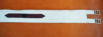 Sattelgurt 125cm, Kieffer Nylon Edelstahlrollschnallen weiß, 10cm breit anatom  
