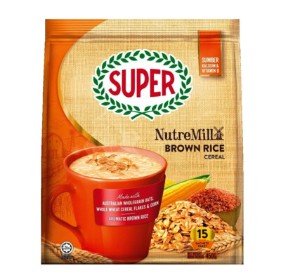 SUPER NutreMill Brown Rice Instant Cereal Drink 450g (30g X 15 Sachets)