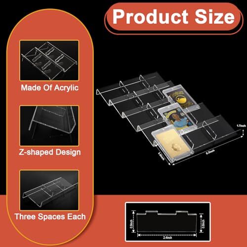 Pack Acrylic Card Sorting Tray5 Slot Trading Card Organizer Tray Game