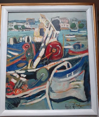 LOUIS ARRIDE - BARQUES DE PECHES A SANARY - HST SIGNEE - Photo 1/2