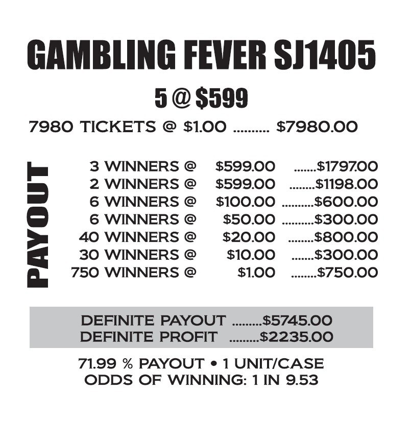 NEW pull tickets GAMBLING FEVER 1 Instant Tabs eBay