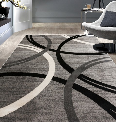 Rugshop Area Rugs Modern Wavy Circles Design Kitchen Carpet Rugs for Living Room - Picture 2 of 50