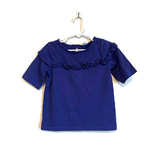 Janie and Jack short sleeve, blue ruffled top. Size 5.