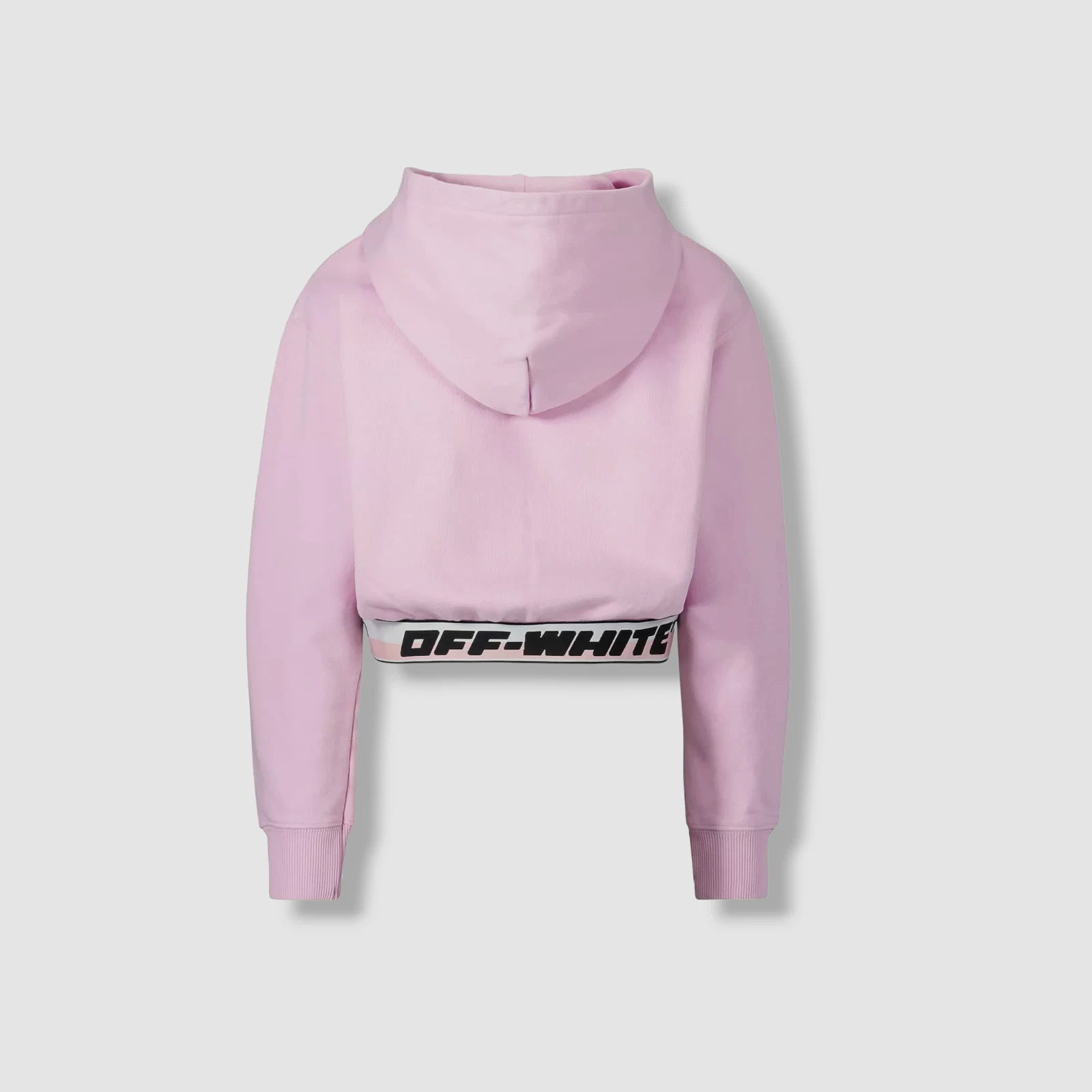 OFF WHITE Felpa con cappuccio cropped maglia cotone logo rosa bambino ragazza bianco sporco $313 taglia 4
