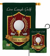Live, Laugh, Golf Garden Flag Sports Decorative Small Gift Yard House Banner