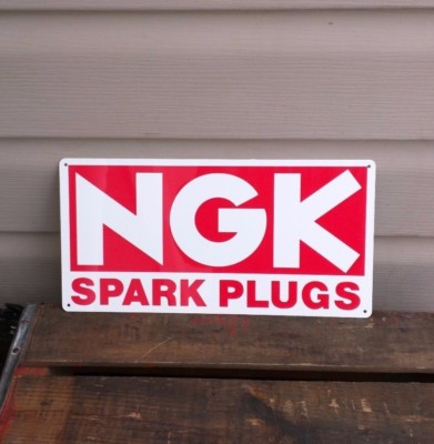 #ad NGK Spark Plug Metal Sign Gas Gasoline gas oil Garage Mechanic Shop 6x12 50117 $23.95