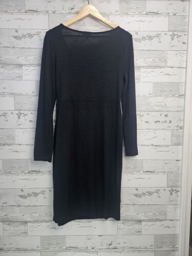 Talbots Wrap Sheath Black Dress Wool Blend Lightweight Womens Medium - Picture 2 of 8