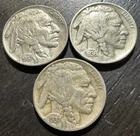 BUFFALO Indian Head Nickel lot (3) Coins with FULL DATES
