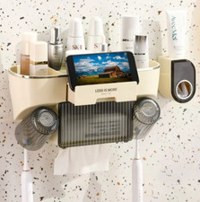 Wall Mounted Toothbrush Holders for Bathrooms with 2 Cups