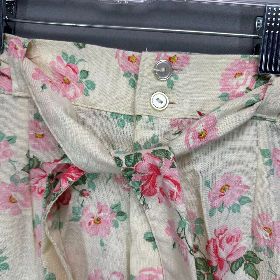 Pantalones de Colección Años 70 Estampado Floral Pierna Ancha Campana Parte Inferior Sears Jr Bazaar 25" XS Cinturón Foto 4 de 4