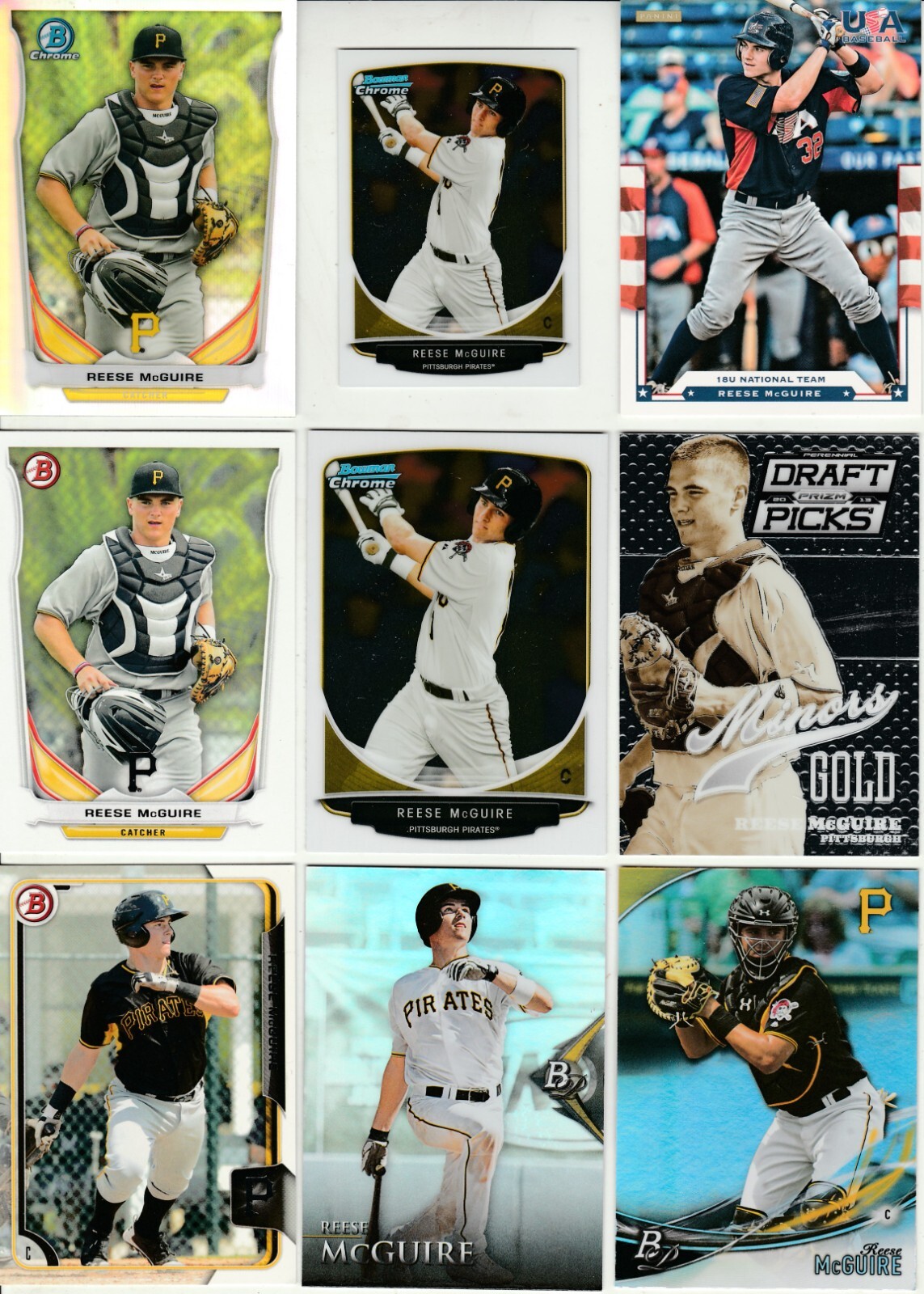Cards Rich Rteese ⚾ Huge 25 + different REESE McGUIRE cards lot 9 RC 2012 - 2024 Pirates ...