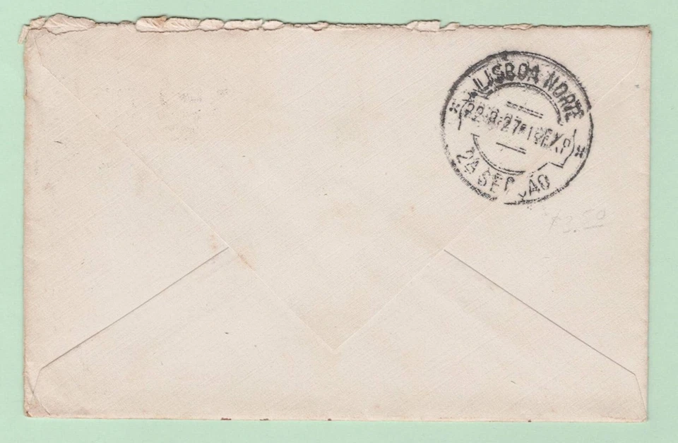 US #643-4 Commems & 1¢ #552 on 1927 [Aug 9] 1st Week Cover Brooklyn to PORTUGAL - Image 2 of 2