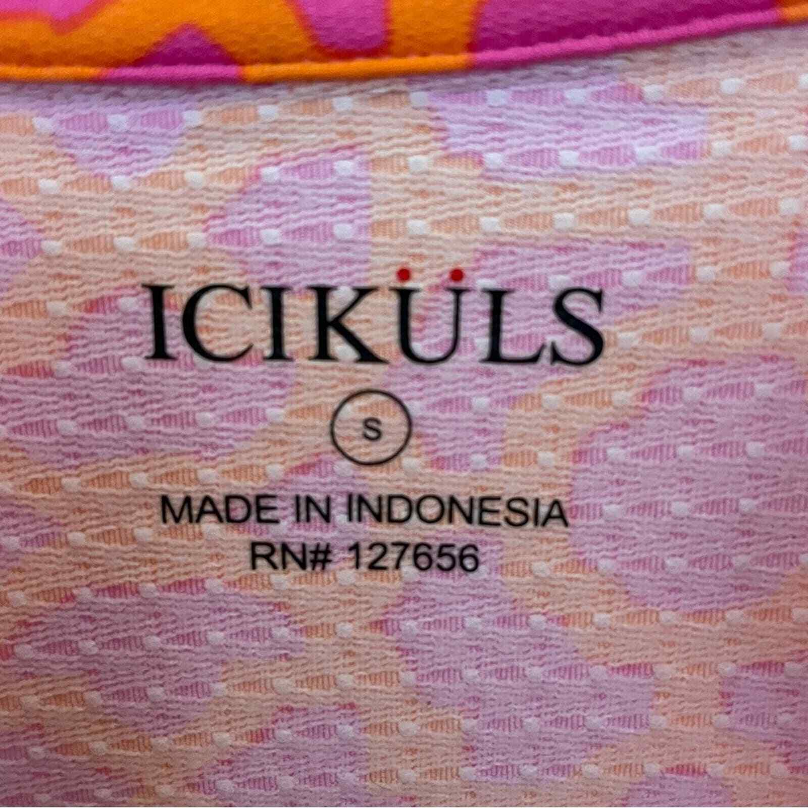 ICIKULS Polo Top Long Sleeve Golf 1/4 ZipUp Pink Orange Womesn Small