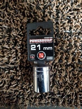 *NEW* Powerbuilt 21mm 1/2" Chrome 12 Point Shallow Socket #642019M