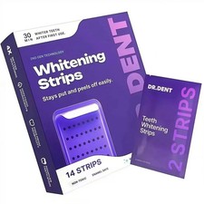 Tiras blanqueadoras DR.DENT - 14ct - Quitamanchas seguro para esmalte, no tóxico