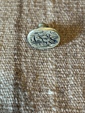 ANTIQUE ISLAMIC MIDDLE EASTERN  BRASS SEAL STAMP WITH PERSIAN CALLIGRAPHY