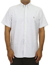 Polo Ralph Lauren S/S "Classic" Fit Button-Down Striped Oxford Shirt with Pony
