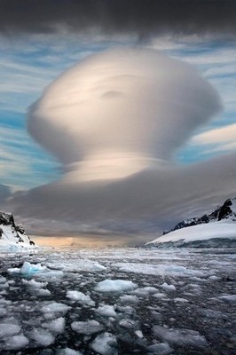 Lenticular Cloud Formation Over Antarctica Photo Art Print Poster 24x36 inch
