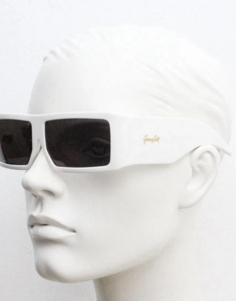 LINDA FARROW Jeremy Scott BIG TUT SU-03-C2 lunettes de soleil blanc neuve - Photo 2/4