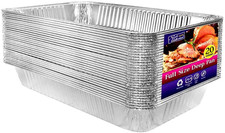 Aluminum Deep Foil Pans Full Size, Large Disposable Roasting  Baking Pan, 21"X1