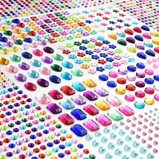 2102pcs Gems Stickers, Self Adhesive Gems for Crafts Bling Rhinestones Colorful