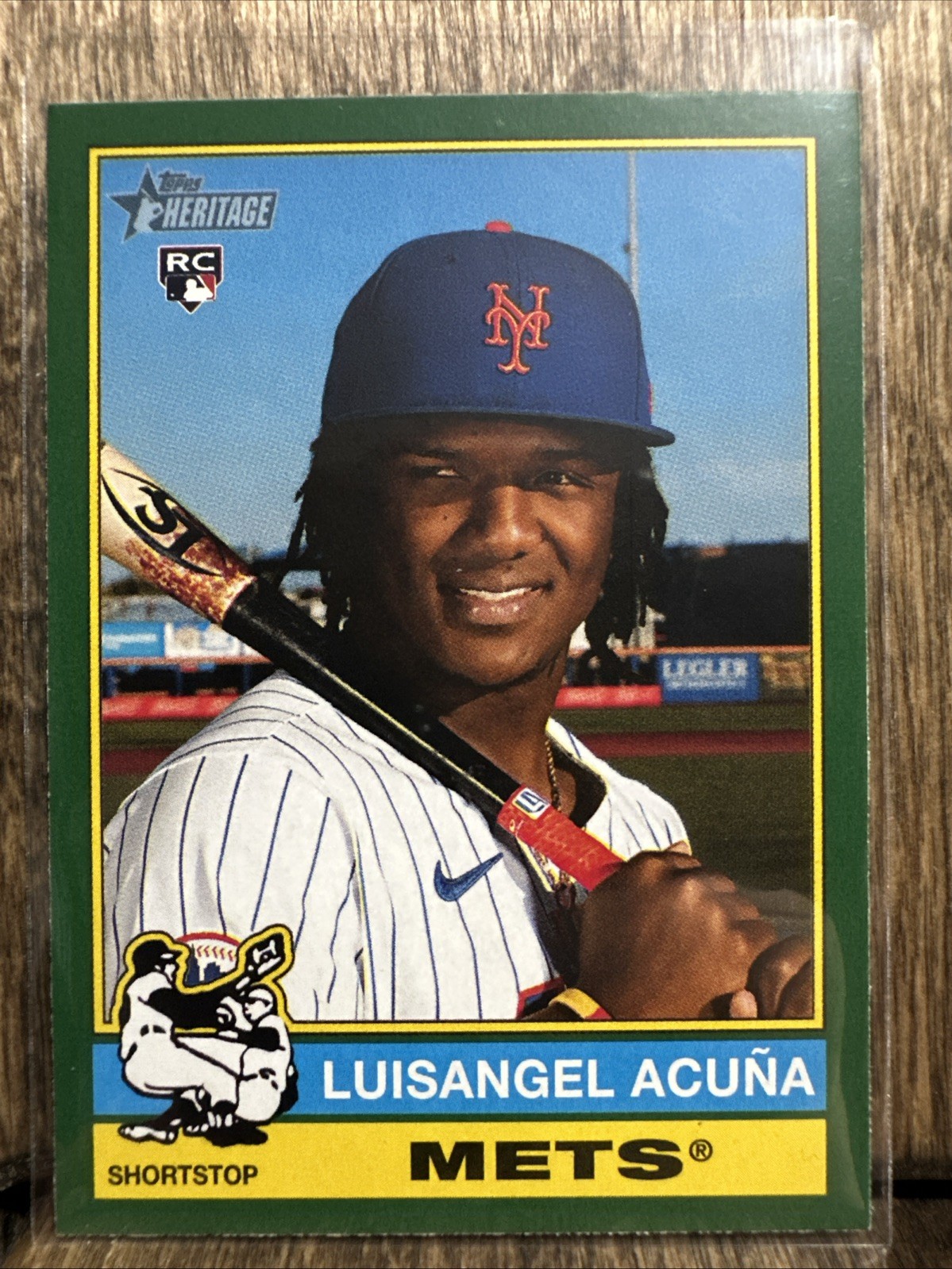 2025 Topps Heritage Luisangel Acuna #274 Dark Green Border (RC) New York Mets