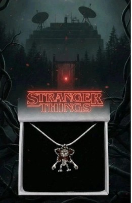 Demogorgon Stranger Things Anhänger + 60cm Kette 925 Silber - Beweglich mit box