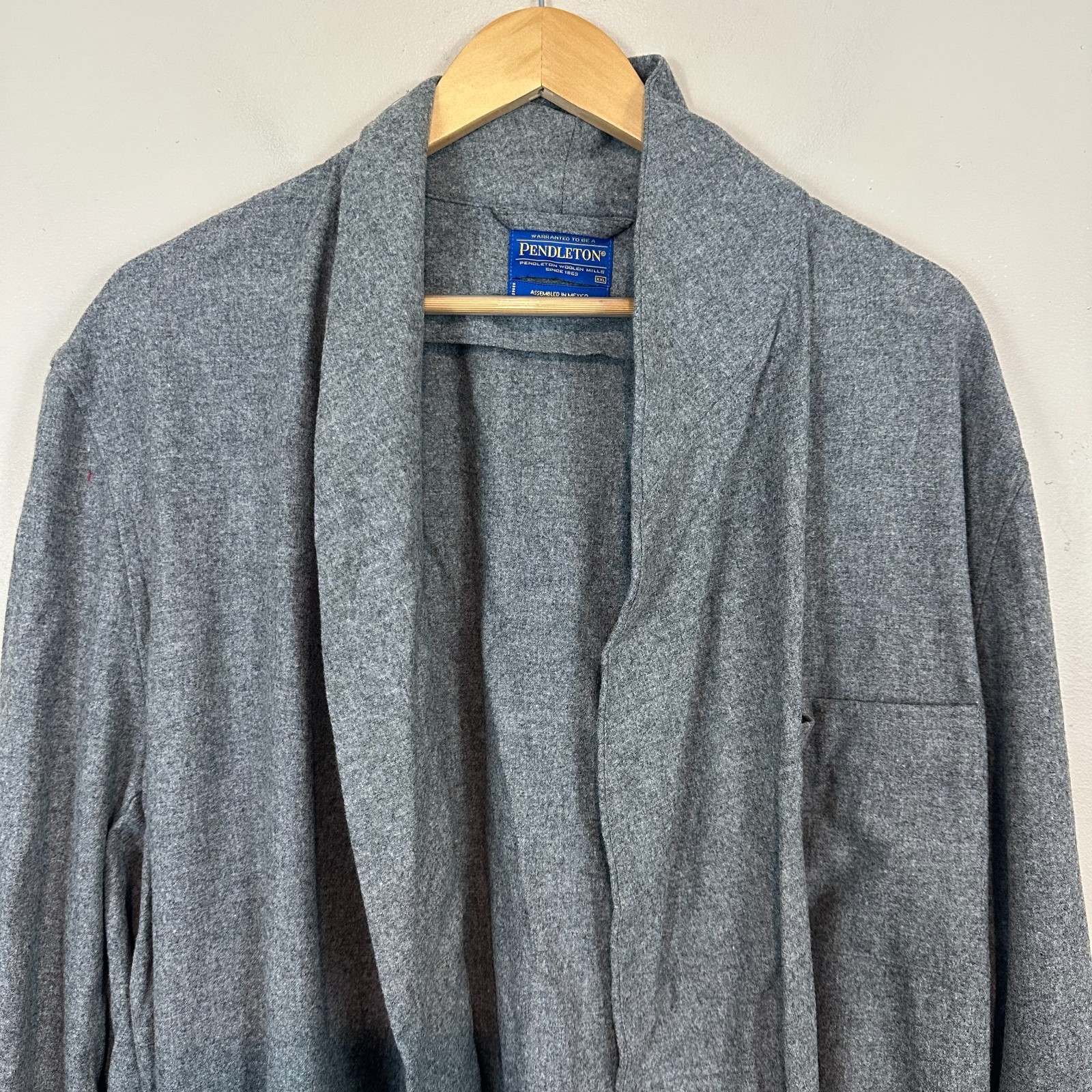 Pendleton Robe Men’s 2XL Solid Gray Wool Belted W… - image 1