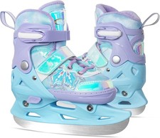 Nattork Adjustable Kids Ice Skates Adjustable with Warm Plush Lining, Triple Saf