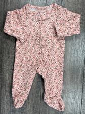 Baby Girl Clothes Carter's Child Mine Preemie Coral Pink Floral Footed Outfit