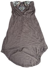 Express Sequin Strapless Hi-Low Dress Size Medium Gray