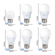 4PCS E27 LED Bulbs 220V 3W 6W 9W 12W 18W Home Lighting Lamps UK