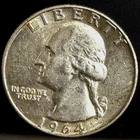 1964 25C Silver Washington Quarter