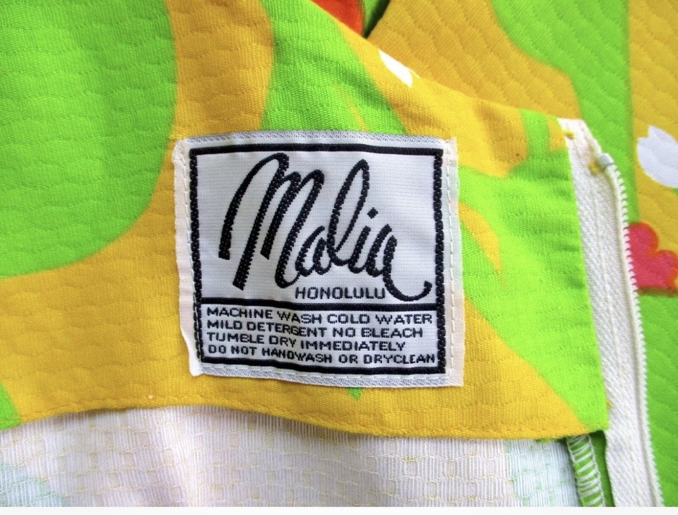 NEW MALIA Honolulu Yellow Floral Maxi Dress S Orange Lime Vintage ...