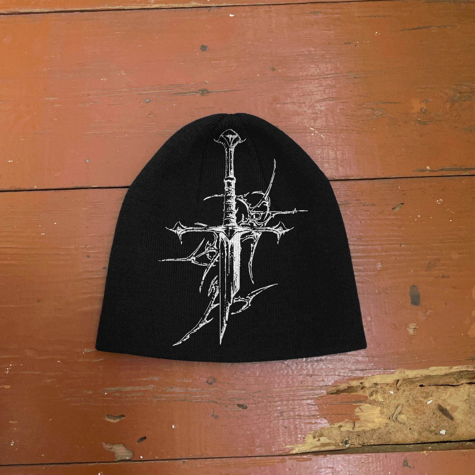 Gothic Cyber Sword Dagger Beanie – Opium Core Hardcore Alt Streetwear
Opens in a new window or tab