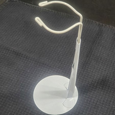 Doll Stand Strong White 4 x 9-11 in Vinyl Wire Adjust To Fit 14 - 16 in Dolls VG