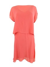 Lauren Ralph Lauren Women's Asymmetrical Georgette Dress (0, Red Sky)