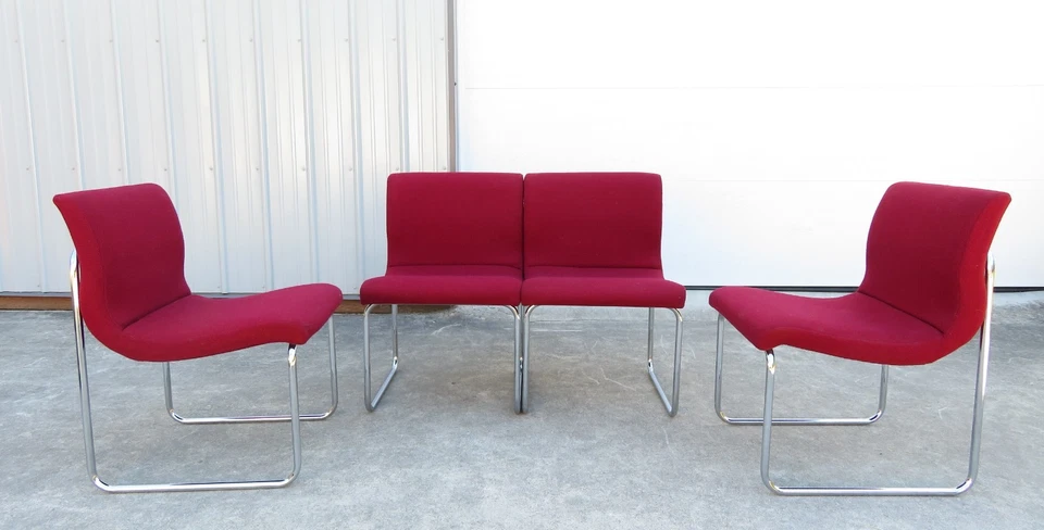 VTG Goodform MODULAR SCOOP SIDE CHAIRS SET OF 4 Milo Baughman Style MID CENTURY - Image 2 of 4