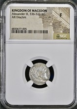 Alexander The Great 336BC-323BC Silver Drachm NGC Graded Kingdom Macedon Coin