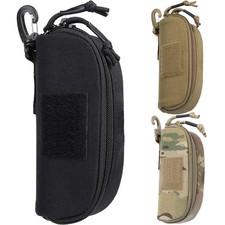 Tactical Eyeglasses Hard Case MOLLE Compatible, Zippered Sunglasses Carrying Box