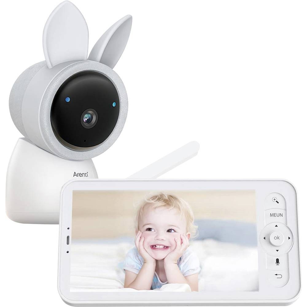 Arenti babyphone avec caméra Wi-Fi 2.4 GHz blanc et écoute-bébé vidéo connecté sur smartphone