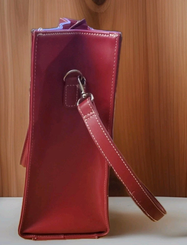 Wilsons 皮革信使笔记本电脑包托特包深红色大号行政表带 — 第 3/4 张图片