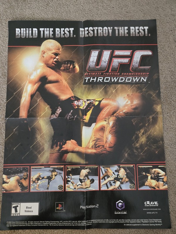 UFC Throwdown PS2 2002 Promo 2-Sided 20.5x14.5" Poster Resident Evil Guide