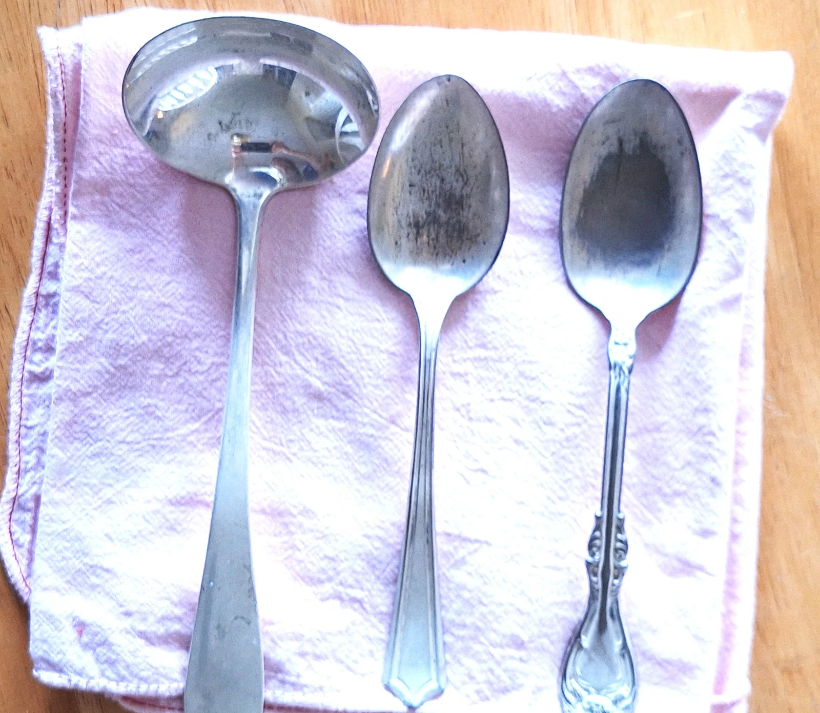 Vtg. International Silver Plated Ladle & 2 Rogers Silver Plated Serving Spoons