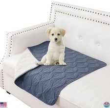 Reversible Waterproof Dog Blanket 30x30" Small Pet Couch Cover Blue  Cream