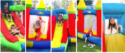 YARD Bounce House with Adventure Slide, 0.4mm Vinyl Extra Thick Bouncing Floor,