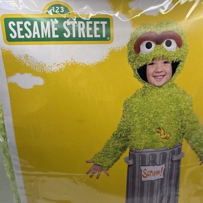 Oscar The Grouch Costume Sesame Street Halloween Cosplay Disguise